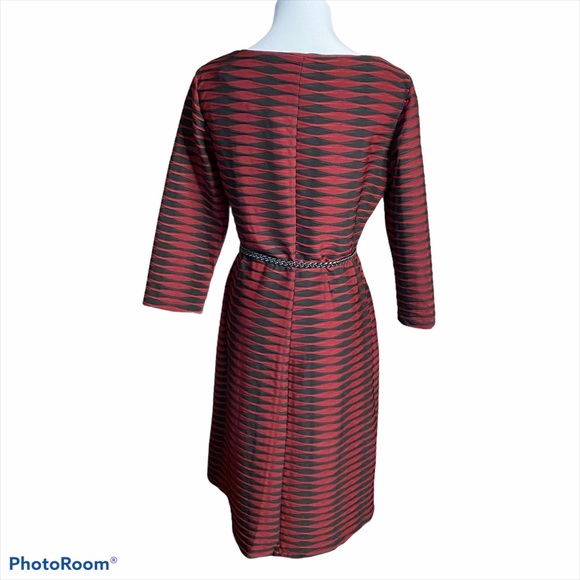 Emma & Michelle red and black belted dress size M - Picture 2 of 5